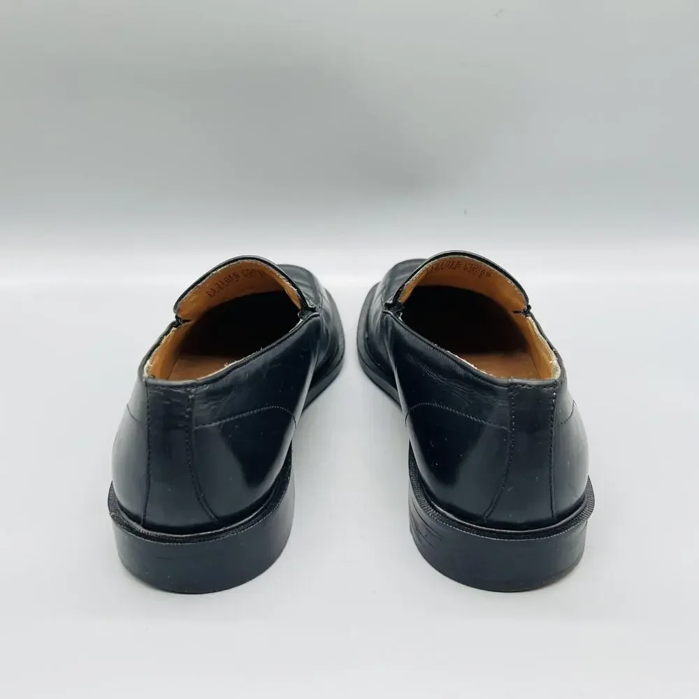 Florsheim Shoes Mens 8 Black Leather Imperial Loafers Slip On Dress Made USA